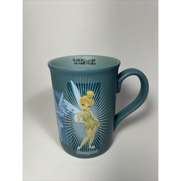 Disney Parks Tink Tinkerbell Mug Authentic Original Coffee Cup Teal Blue 12oz - Picture 1 of 12